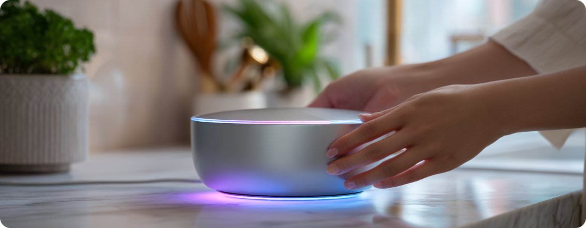 Freshbowl with pink and blue LED lights